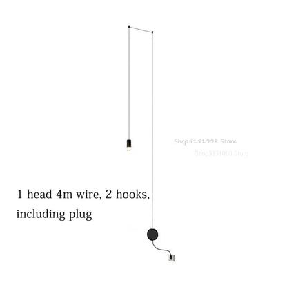 DecorBites™ Black Rope DIY Pendant Lamp Modern LED Ceiling Hanging Light Fixtures NordiLux Living Room