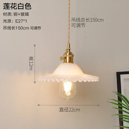 DecorBites™ Glass Copper Pendant Light: Modern Nordic Style Hanging Lamp for Kitchen, Dining, and Living Room