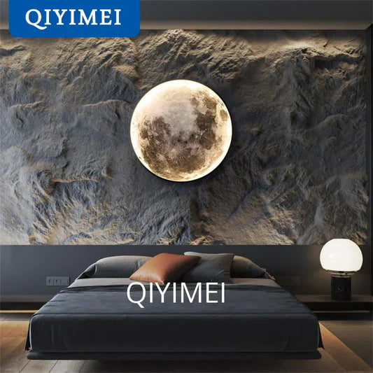 DecorBites™ LED Moon Wall Lamp: Minimalist Indoor Lighting for Bedroom and Living Room Decor