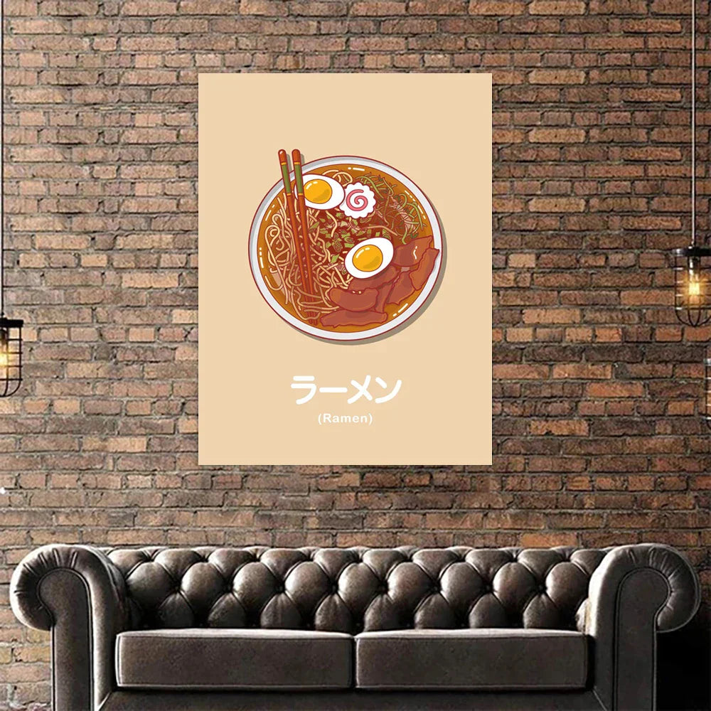 DecorBites™ Japanese Narutomaki Ramen Wall Art Print for Modern Home Decoration