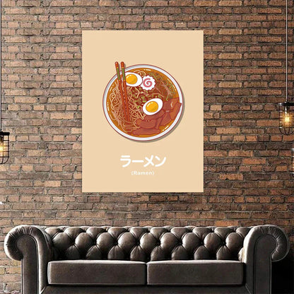 DecorBites™ Japanese Narutomaki Ramen Wall Art Print for Modern Home Decoration