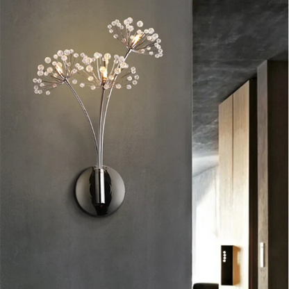 DecorBites™ Dandelion Crystal Flower Wall Lamp for Bathroom, Bedroom, Living Room.