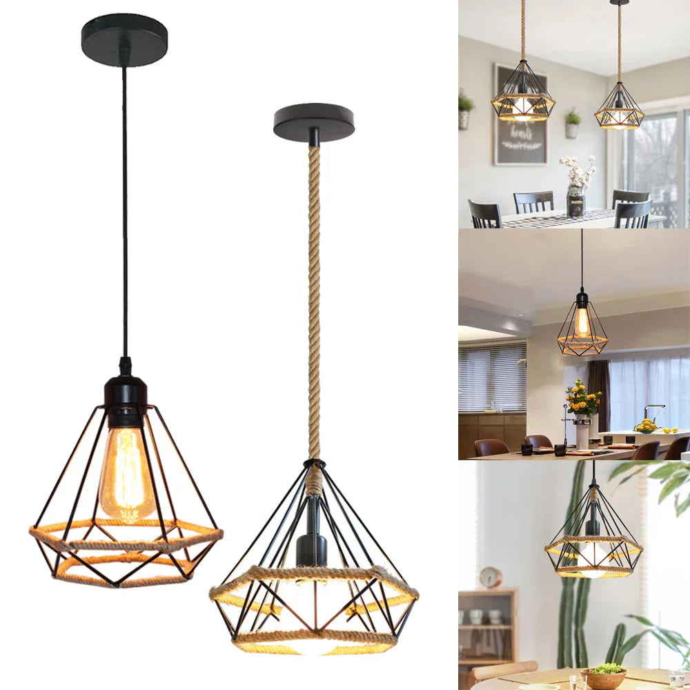 DecorBites™ Diamond Cage Iron Pendant Light for Living Dining Bedroom