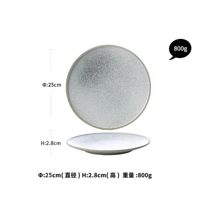 DecorBites™ Ceramic Dinner Plate Set - Stone Inspired Design