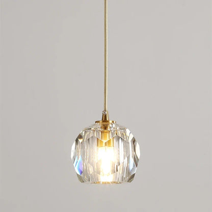 DecorBites™ Diamond Crystal Copper LED Pendant Chandelier for Stylish Indoor Lighting.