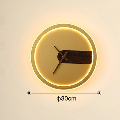 ديكوربايتس™ مصباح حائطي على شكل ساعة من الألومنيوم - مصباح جداري LED عصري للمنزل والفندق والممر