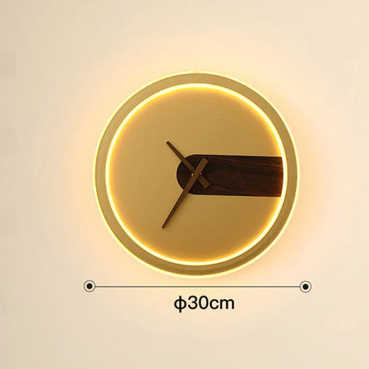 DecorBites™ Aluminum Clock Wall Lamp - Modern Led Sconce Light for Home, Hotel & Aisle