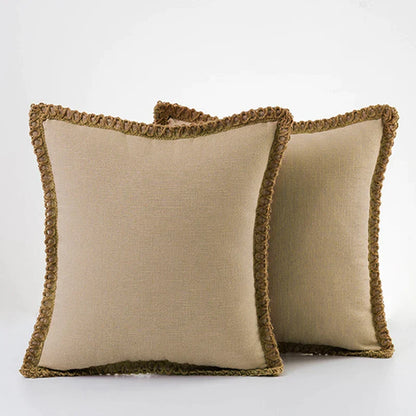 DecorBites™ Linen Square Throw Pillow Covers Set - Home Decor for Sofa, Couch, Bed