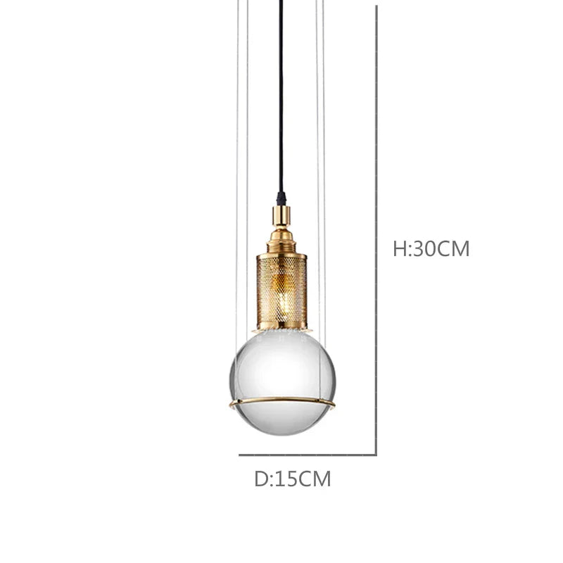 Lámpara colgante LED DecorBites™ con forma de bola de cristal para comedor, sala de estar, dormitorio o mesilla de noche.