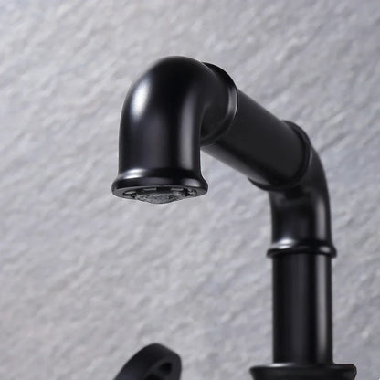 DecorBites™ Black Brass Bathroom Faucets Dual Handle Water Mixer Tap