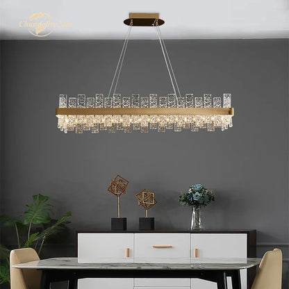 DecorBites™ LED Round Glass Chandelier: Modern Nordic Stainless Steel Pendant Light for Bedroom & Living Room