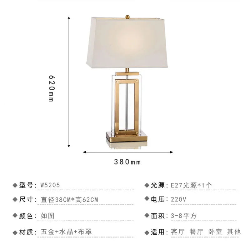 DecorBites™ Crystal Table Lamp: Nordic Light Luxury Design for Bedroom Bedside