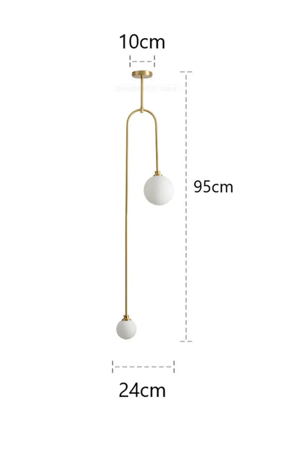DecorBites™ Glass Ball Pendant Lights with U-Shaped Metal Rod - Nordic Modern Design