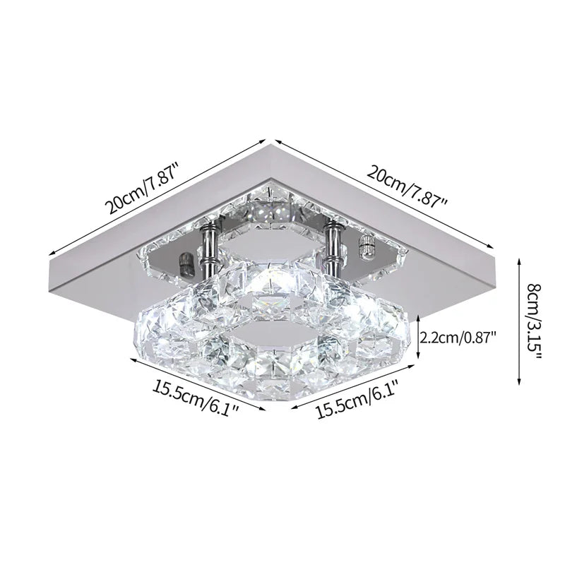 DecorBites™ Crystal LED Ceiling Light Plafon Chandelier Stainless Steel Luminaria
