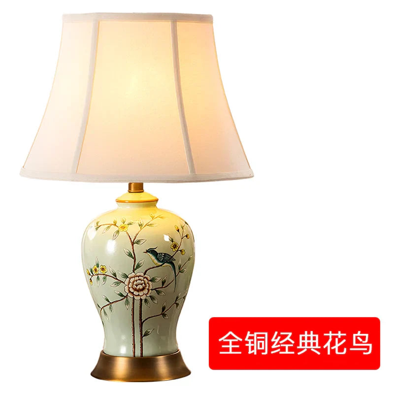 DecorBites™ Ceramic Vase Table Lamp: Elegant Bedroom & Living Room Night Light