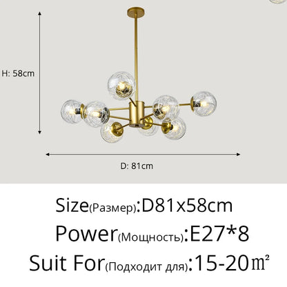 DecorBites™ Glass LED Chandeliers: Modern Dining Room Bedroom Living Room Pendant Lights