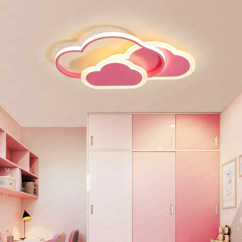 Luz de techo LED para habitación de niños Decorbites™: Moderna, creativa, lámparas de pentagrama en blanco y rosa