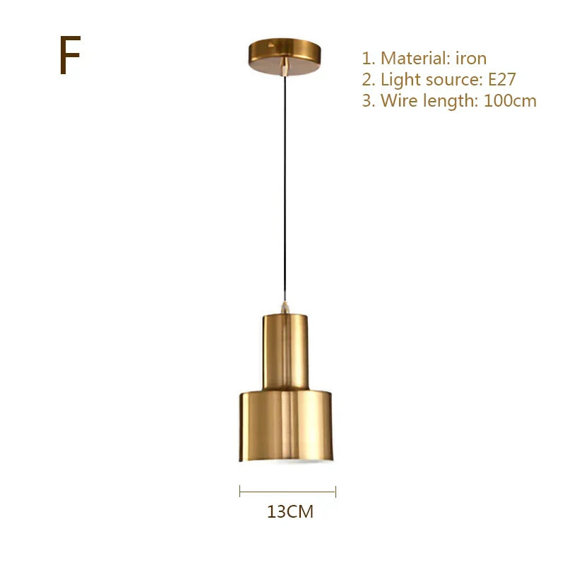 Decorbites™ Lámpara de araña LED E27 dorada para dormitorio y sala de estudio