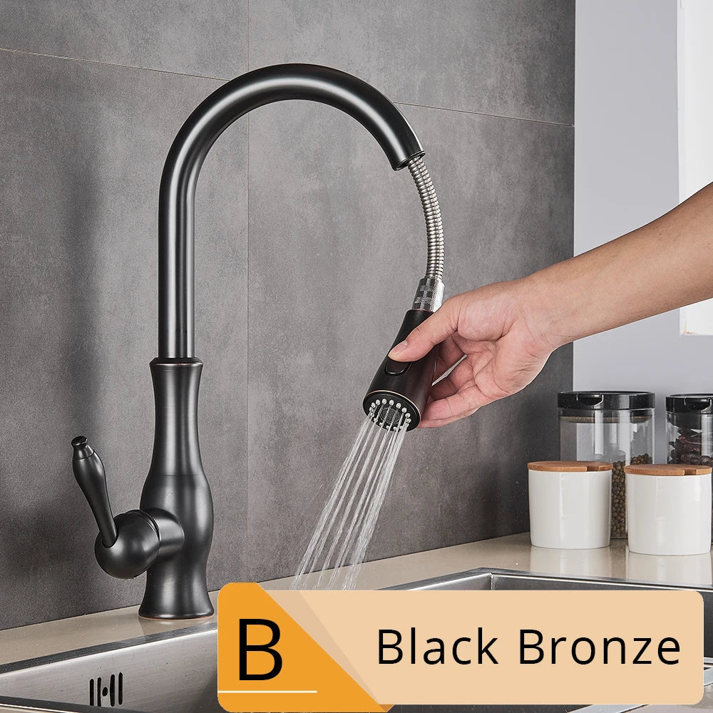 Grifo mezclador monomando extraíble DecorBites™ de níquel cepillado para cocina