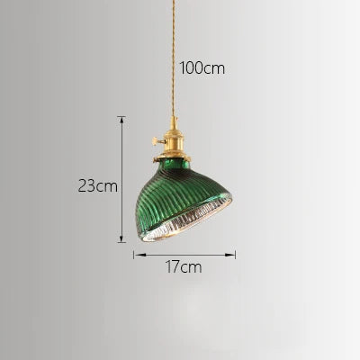 DecorBites™ Green Glass LED Chandelier: Minimalist Brass Hanging Lights