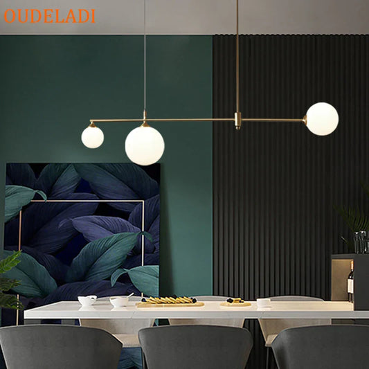 Lámpara de araña DecorBites™ con bola de cristal y luz LED para comedor, dormitorio e isla de cocina.