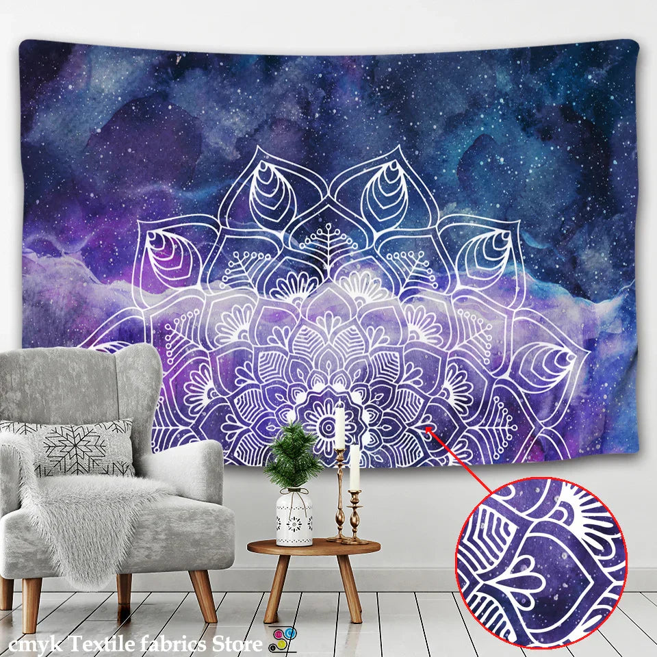 Decobites Boho Sun Moon Mandala Wall Tapestry Psychedelic Hippie Decor