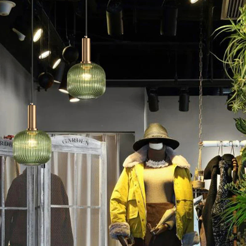 Lámparas colgantes de cristal con forma de calabaza verde DecorBites™ para isla de cocina, restaurante, dormitorio - Combinación DIYStringBuilder.limit(180).toString()