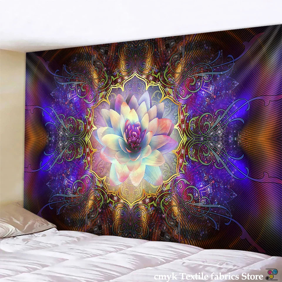 Decobites Colorful Mandala Chakra Tapestry for Boho Decor and Yoga Mats