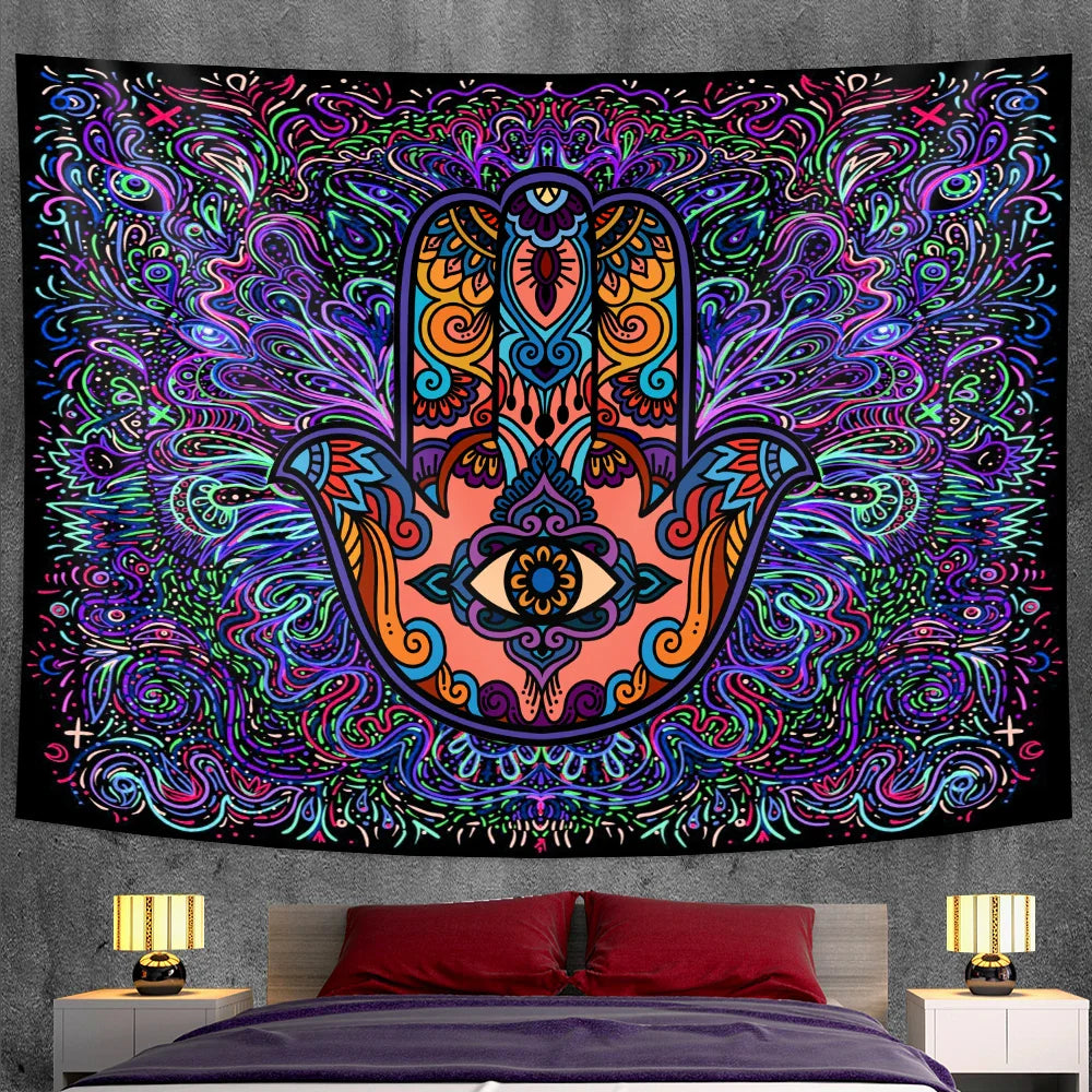 Decobites Mandala Witchcraft Tapestry Wall Hanging Yoga Mat Bohemian Sofa Blanket