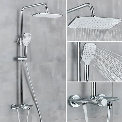 DecorBites™ Black Gray Wall Mounted Shower System Set with Bathtub Faucet