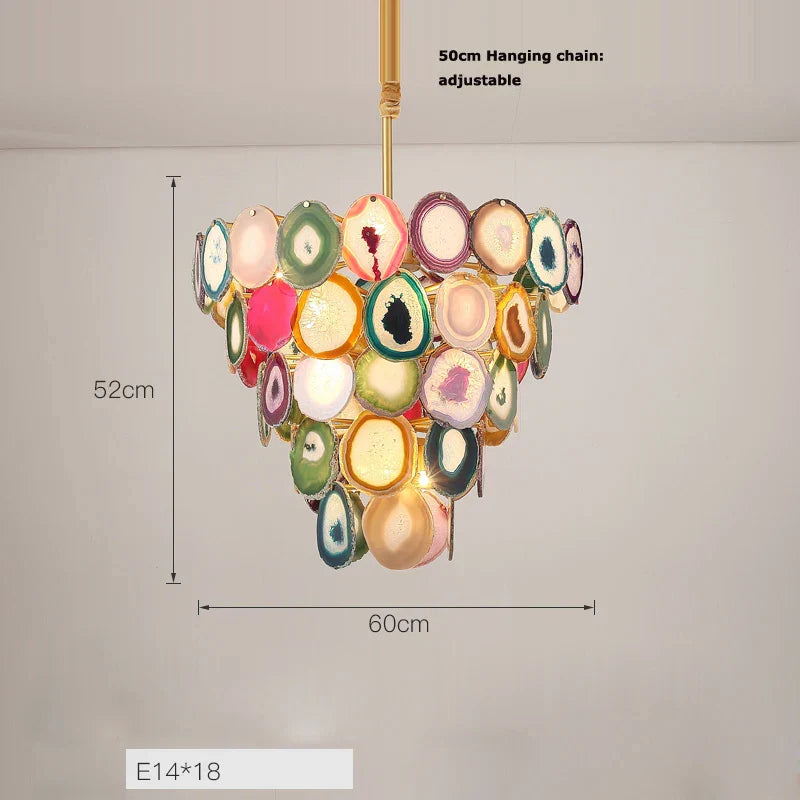 DecorBites™ Agate Designer LED Chandelier for Foyer & Dining Room