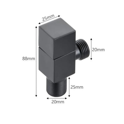 DecorBites™ Brus Gold Corner Valve, Stainless Steel Black Angle Valve for Bathroom Tap
