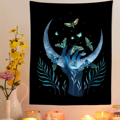 Decobites Psychedelic Sun Moon Butterfly Tapestry Wall Hanging Room Decoration Art