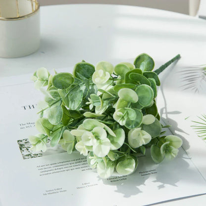 DecorBites™ Eucalyptus Leaves Vase: Artificial Plants for Home, Christmas, Wedding, Garden, Floristics