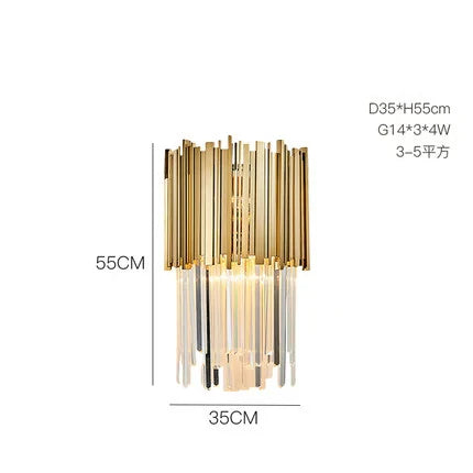 DecorBites™ Golden Stainless Steel Crystal Chandelier for Elegant Foyer Lighting