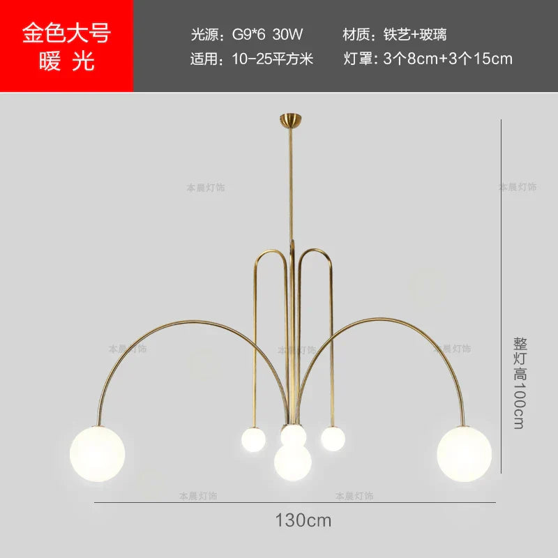 DecorBites™ Designer Line Chandelier Living Room Coffee Shop Hanglamp Loft Light