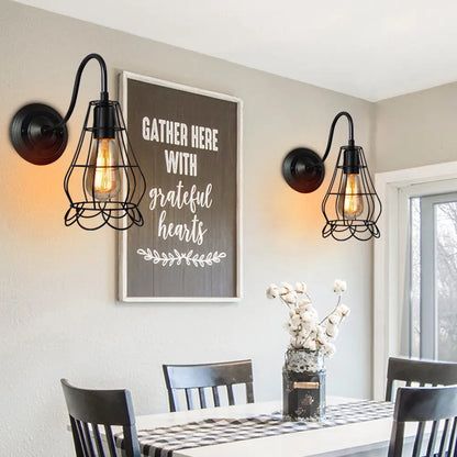 Decorbites™ Industrielle Eisen Wandlampe E27 Retro Loft Vintage LED Leuchte