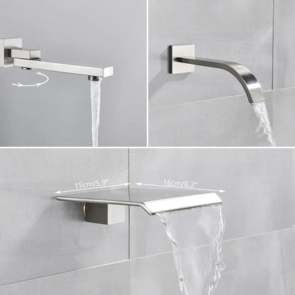 Sistema de ducha DecorBites™ de níquel cepillado con cabezal de ducha tipo lluvia para baño de pared