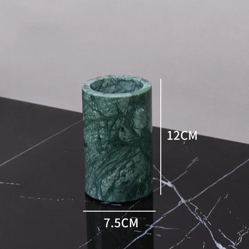 DecorBites™ Green Marble Bathroom Set: Dispenser, Dish, Holder, Tissue Box & Accessories