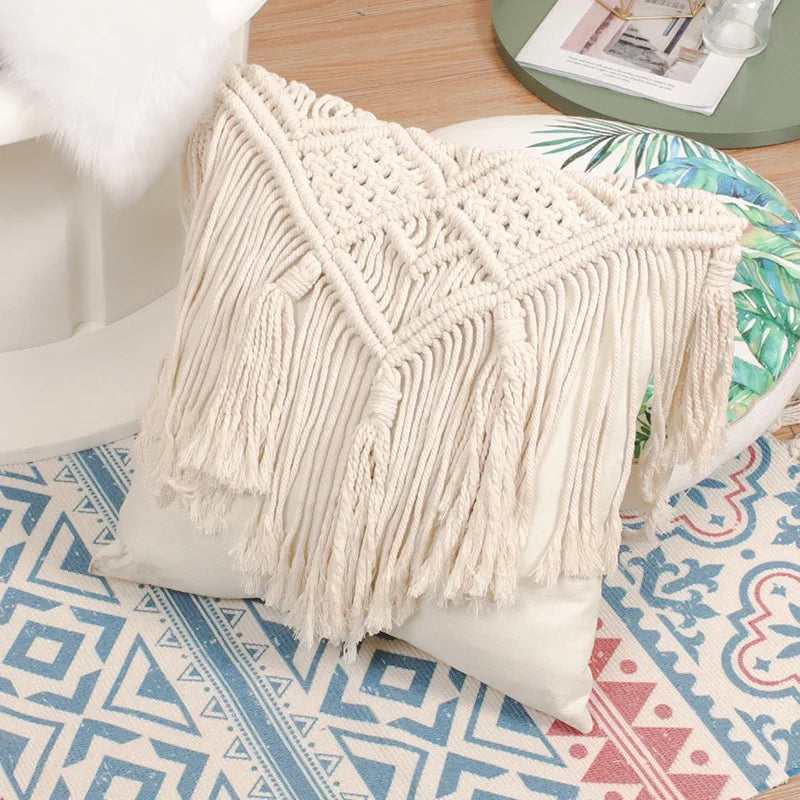 DecorBites™ Bohemian Style Beige Cushion Cover for Home Decoration - 30x50cm/45x45cm