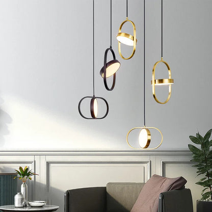 Lámpara colgante DecorBites™ Gold Trumpet: moderna lámpara LED nórdica para decoración del hogar.