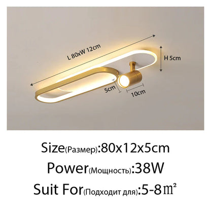 DecorBites™ Acrylic LED Chandelier with Spotlights, Black/Gold, Living Room Bedroom Lighting