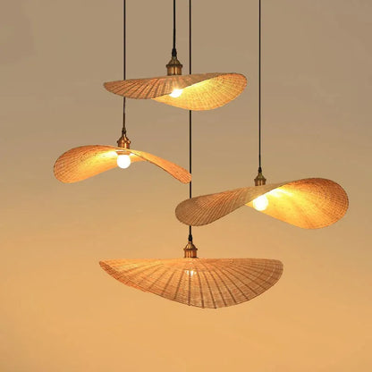 DecorBites™ Bamboo Chandelier: Japanese Tatami Teahouse Hanging Lamp for Living Room and Bedroom