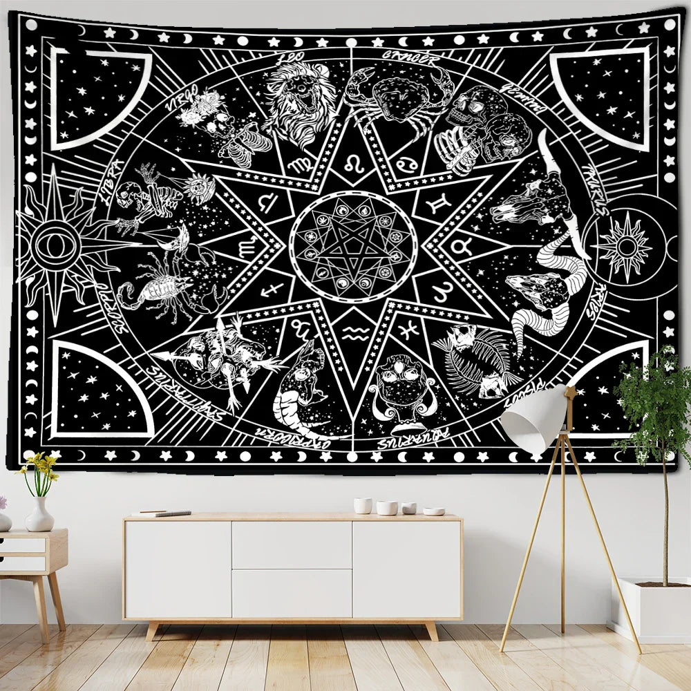 Decobites Star Moon Van Gogh Tarot Tapestry Wall Hanging Bohemian Home Decor