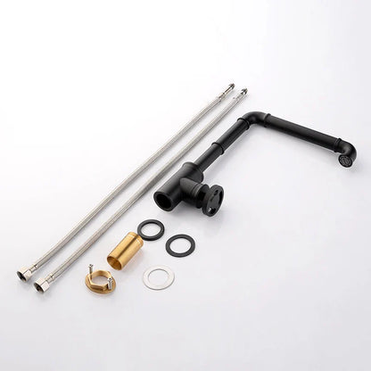 DecorBites™ Gold Brass Retro Industrial Style Bathroom Faucet Hot Cold Mixer Tap