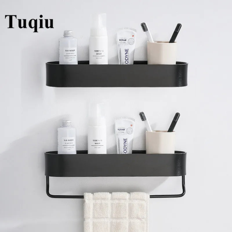 رف حمام من الألومنيوم من DecorBites™ مع قضيب مناشف لتنظيم الحمام/الدش