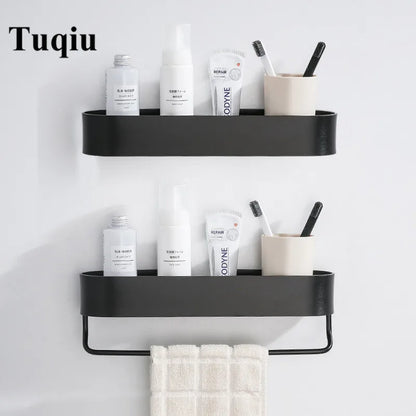 رف حمام من الألومنيوم من DecorBites™ مع قضيب مناشف لتنظيم الحمام/الدش