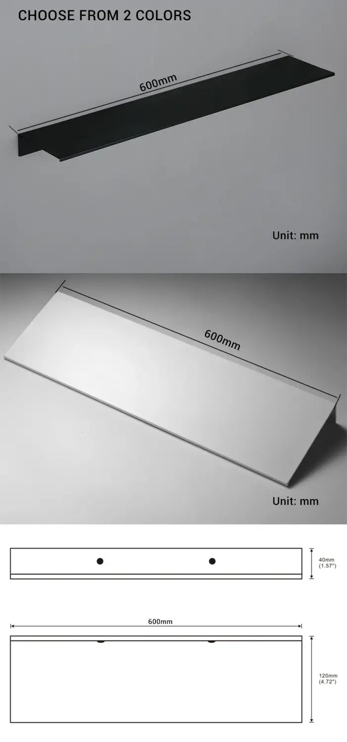 DecorBites™ Modern Black and White Wall-Mounted Organizer Shelf