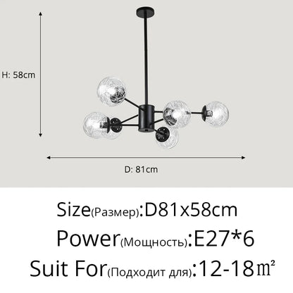 DecorBites™ Glass LED Chandeliers: Modern Dining Room Bedroom Living Room Pendant Lights