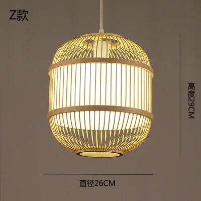 DecorBites™ Japanese Bamboo Chandelier Lights for Bedroom Living Room Tea Room Zen Lamps